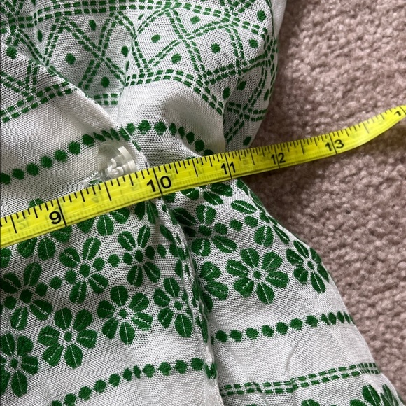 Ann Taylor Retro 50’s look Button Wrap Green Floral Stripe  Dress 00 - Picture 15 of 16